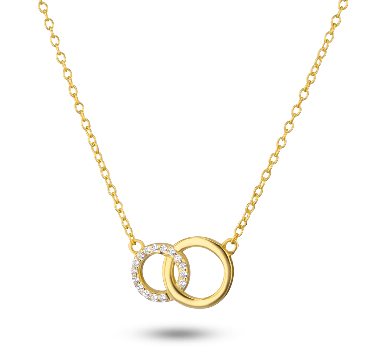 Collier doré Or jaune 18k assemblé d'oxyde de zirconium