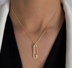 Collier doré Or jaune 18k assemblé d'oxyde de zirconium