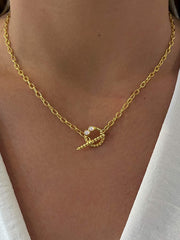 Halskette aus 18 Karat Gelbgold mit Zirkonoxid