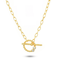 Halskette aus 18 Karat Gelbgold mit Zirkonoxid