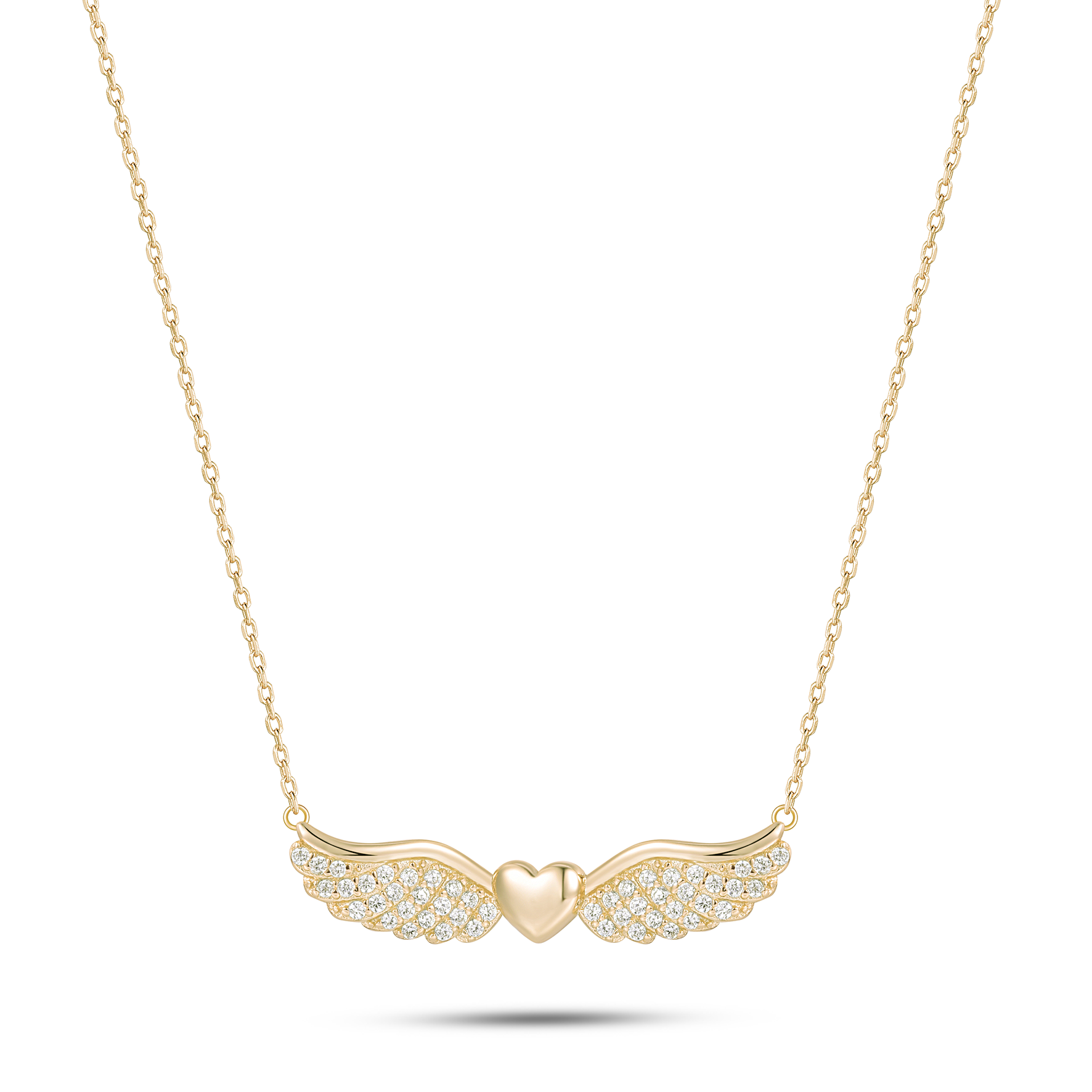 Collier - Doré à l'Or jaune fin, Oxyde de zirconium