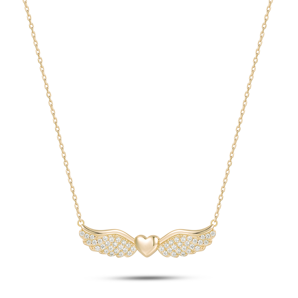 Collier - Doré à l'Or jaune fin, Oxyde de zirconium