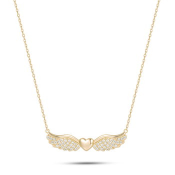 Collier - Doré à l'Or jaune fin, Oxyde de zirconium