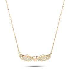 Collier - Doré à l'Or jaune fin, Oxyde de zirconium