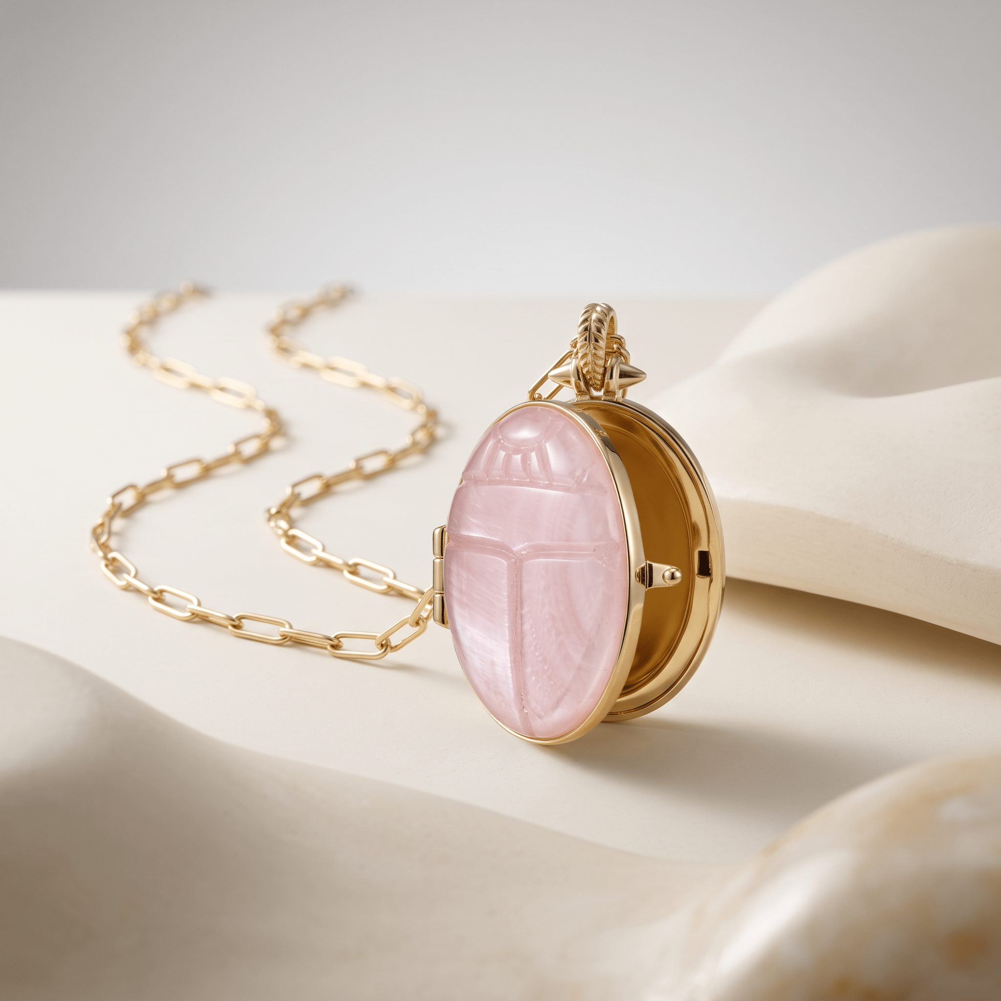 Médaillon - Doré Or jaune fin, Quartz - Maison Di Giorgio