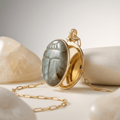 Médaillon - Doré Or jaune fin, Labradorite - Maison Di Giorgio