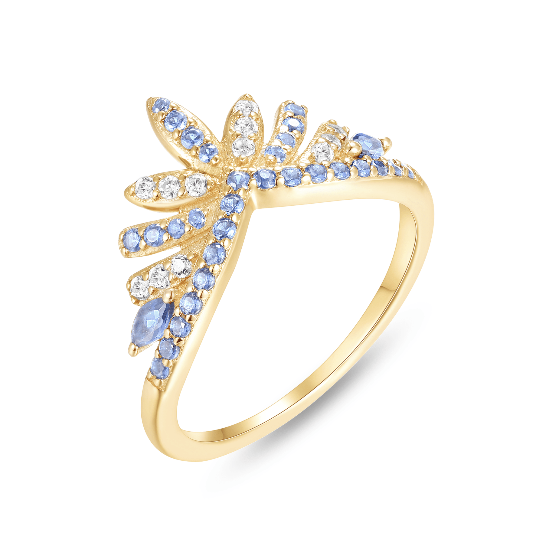 Bague dorée Or jaune 18k assemblée d'Oxyde de zirconium - Maison Di Giorgio