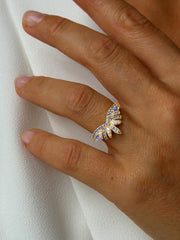 Bague dorée Or jaune 18k assemblée d'Oxyde de zirconium - Maison Di Giorgio