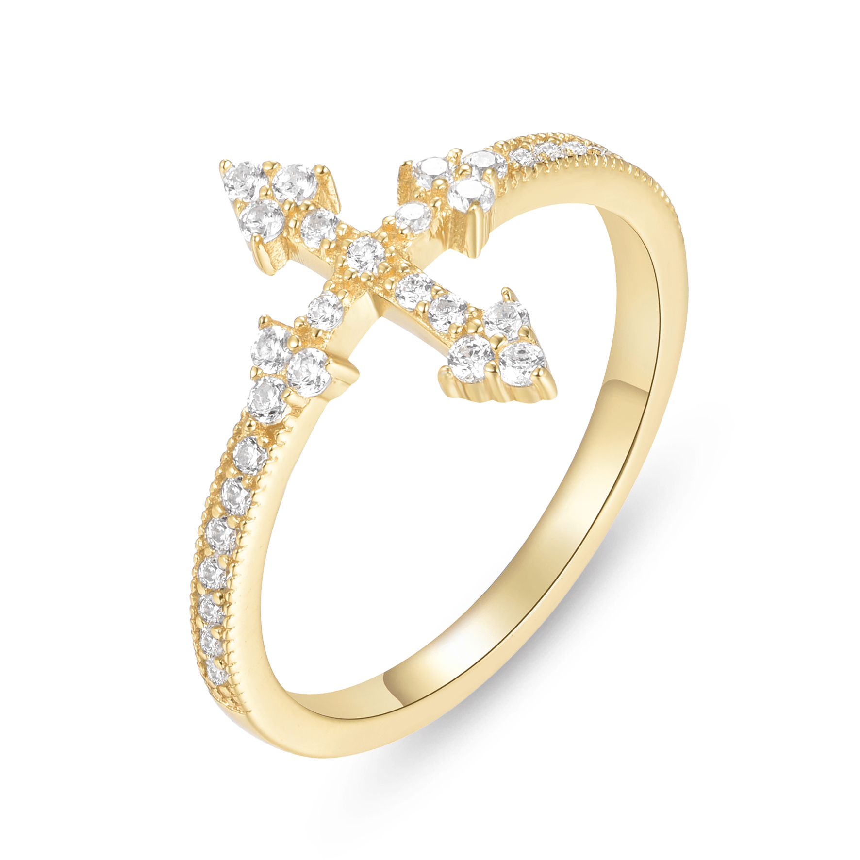Bague - Dorée à l'Or jaune fin, Oxyde de zirconium - Maison Di Giorgio