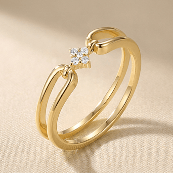 Bague - Dorée à l'Or jaune fin, Oxyde de zirconium - Maison Di Giorgio