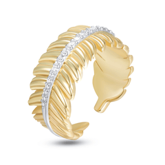 Bague dorée Or jaune 18k et plaquée Argent assemblée d'Oxyde de zirconium - Maison Di Giorgio