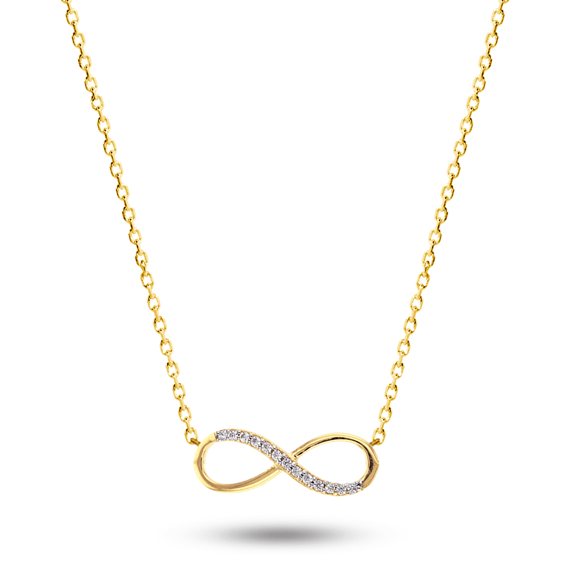 Collier doré Or jaune 18k assemblé d'oxyde de zirconium