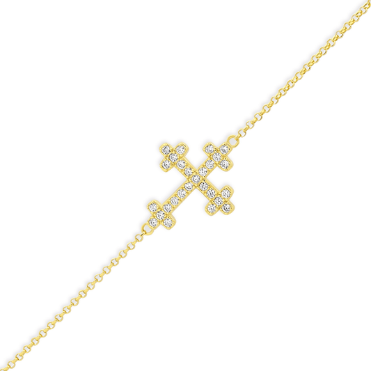 Bracelet doré Or jaune 18k, Oxyde de zirconium - Maison Di Giorgio