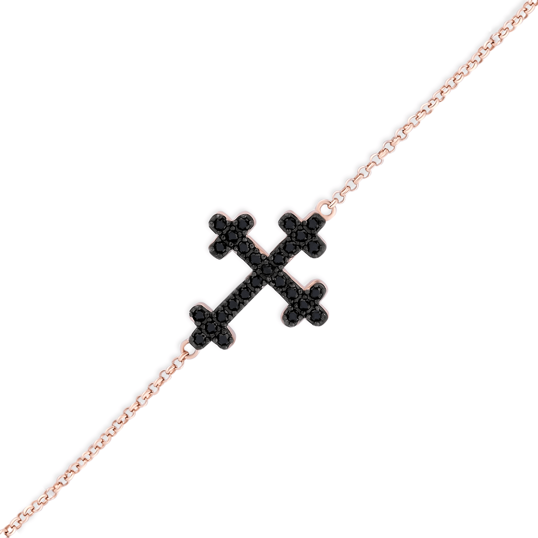 Bracelet doré Or rose 18k, Oxyde de zirconium - Maison Di Giorgio