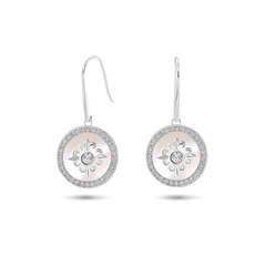 Boucles d'oreilles Argentées, Nacre, Oxyde de zirconium - Maison Di Giorgio