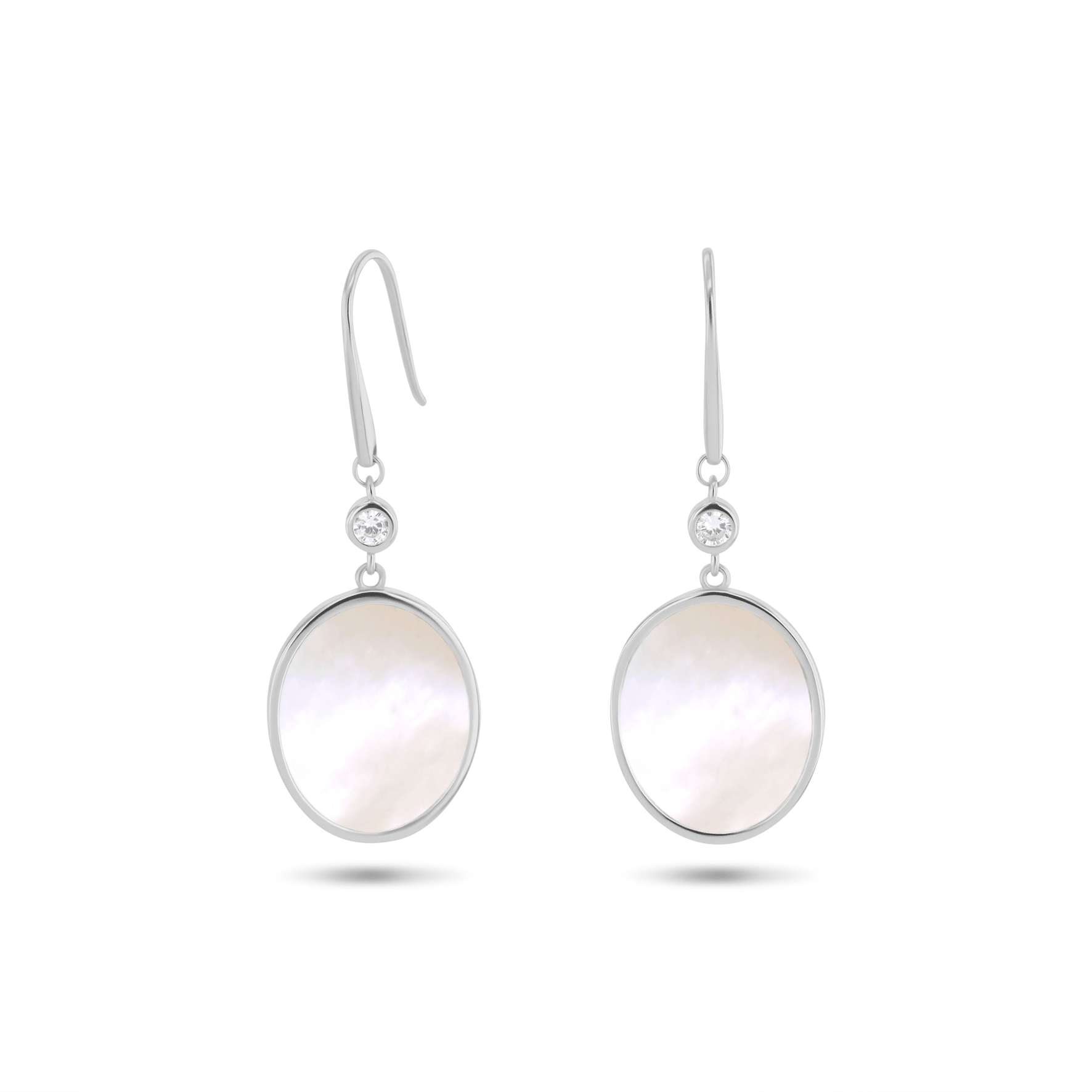 Boucles d'oreilles Argentées, Nacre, Oxyde de zirconium - Maison Di Giorgio