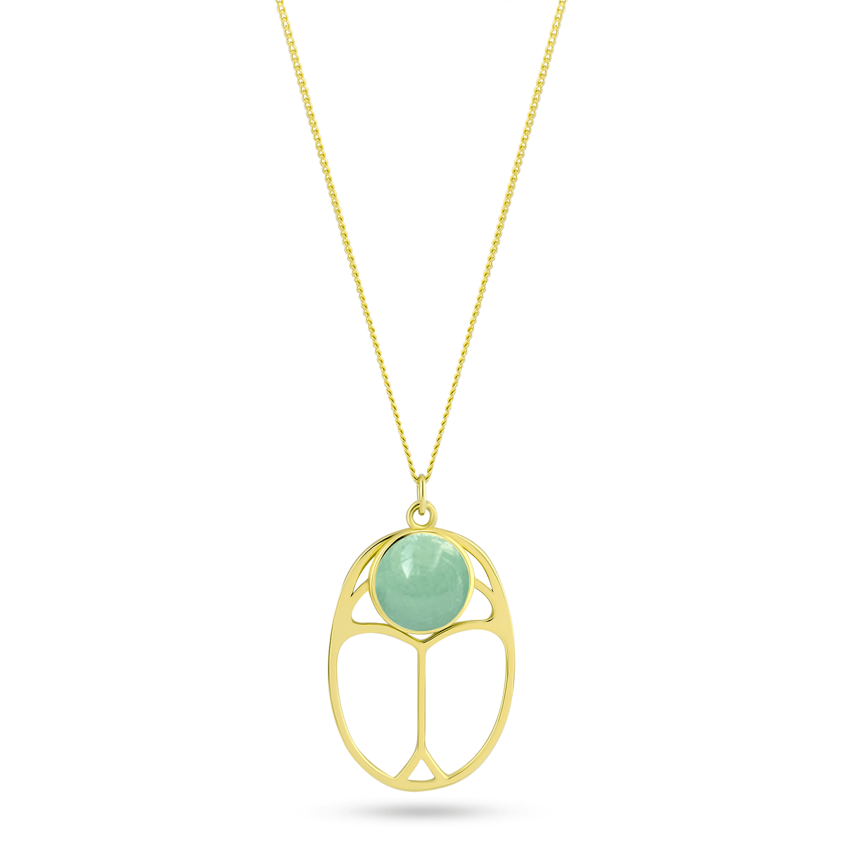 Collier doré Or jaune 18k, Amazonite - Maison Di Giorgio