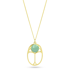 Collier doré Or jaune 18k, Amazonite - Maison Di Giorgio