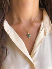 Collier doré Or jaune 18k assemblé de Labradorite - Maison Di Giorgio