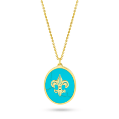 Collier doré Or jaune 18k assemblé de Turquoise - Maison Di Giorgio