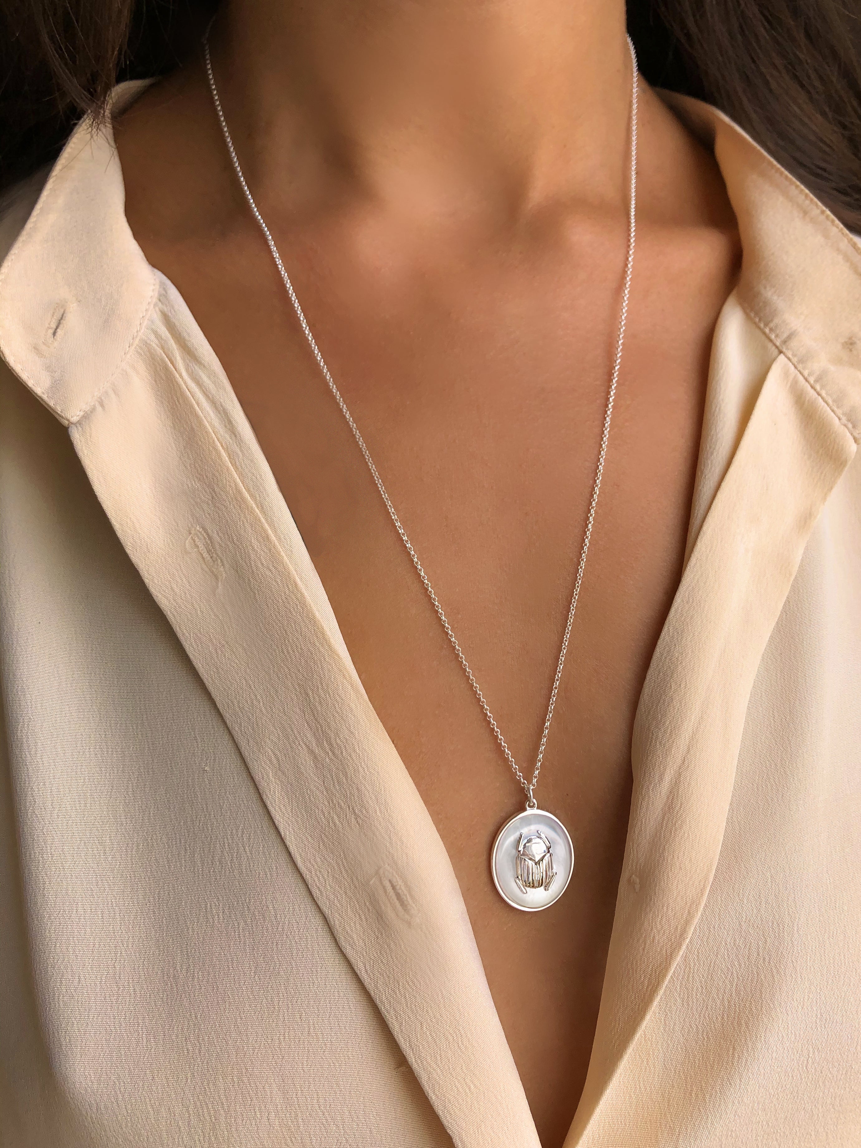 Collier plaqué Argent assemblé de Nacre - Maison Di Giorgio