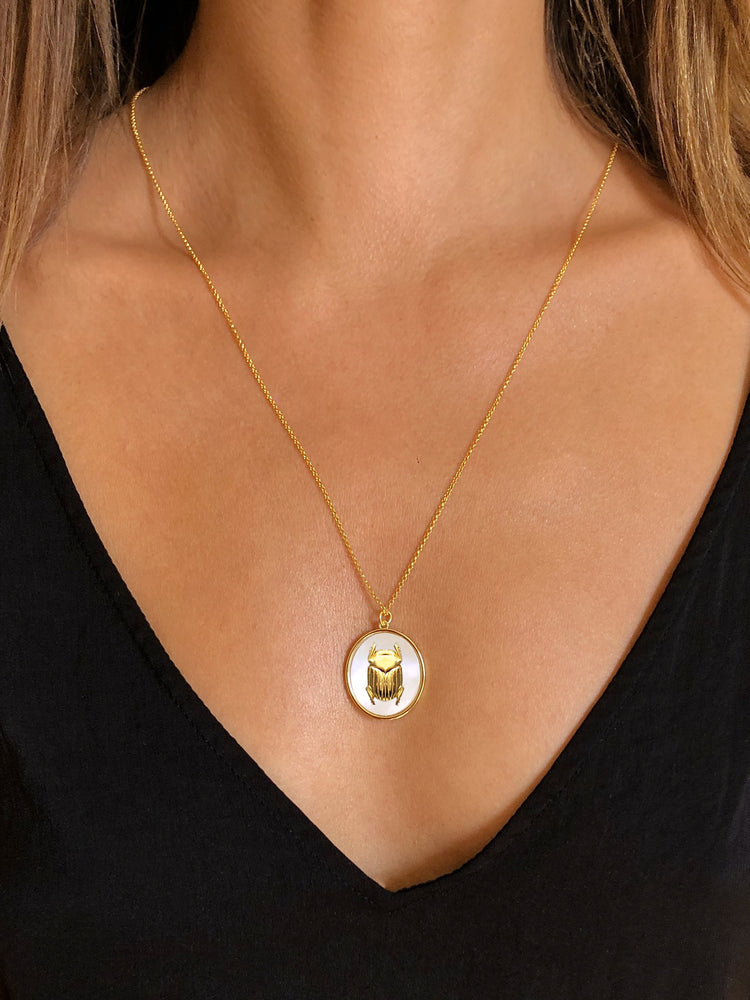 Collier doré Or jaune 18k assemblé de nacre - Maison Di Giorgio