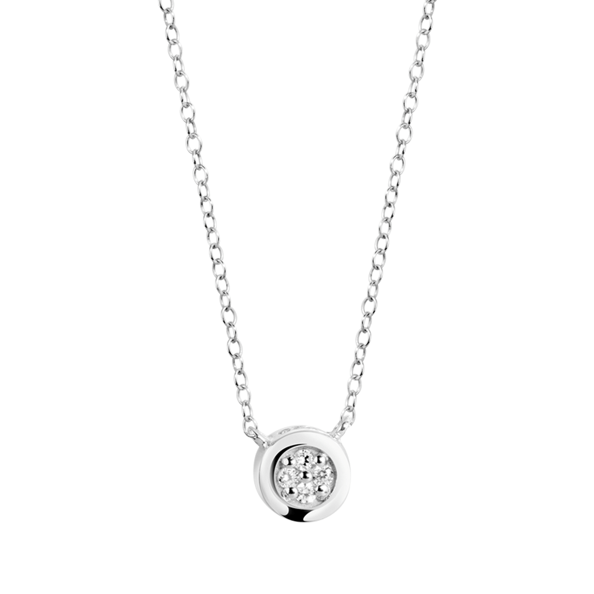 Collier en Argent 925 plaqué de Rhodium assemblé de Diamant HSI