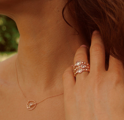 Ciondolo Raffinato In Oro Rosa 18 Carati Da 1 Carato Rose De France, Argyle - Foto 13