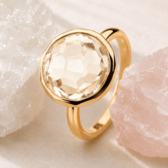 Bague - Argent 925 doré Or jaune 18k, Citrine - Maison Di Giorgio