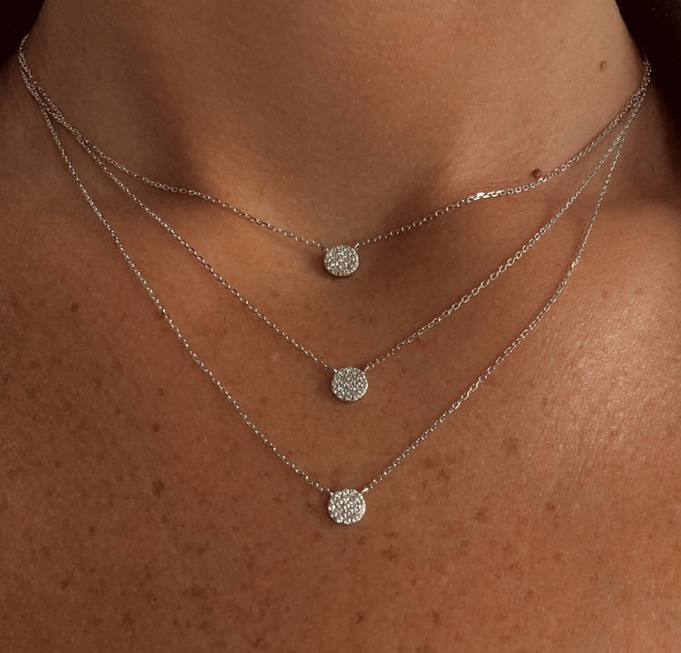 Collier en Argent 925 plaqué Rhodium assemblé d'Oxyde de zirconium - Maison Di Giorgio
