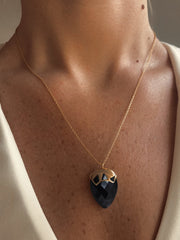 Collier en Argent 925 doré Or jaune 18k assemblé d'Onyx noir - Maison Di Giorgio