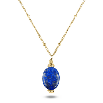 Collier doré Or jaune 18k assemblé de Lapis - lazuli - Maison Di Giorgio
