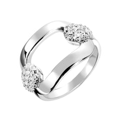 Bague en Argent 925 plaquée Rhodium assemblée d'oxyde de zirconium