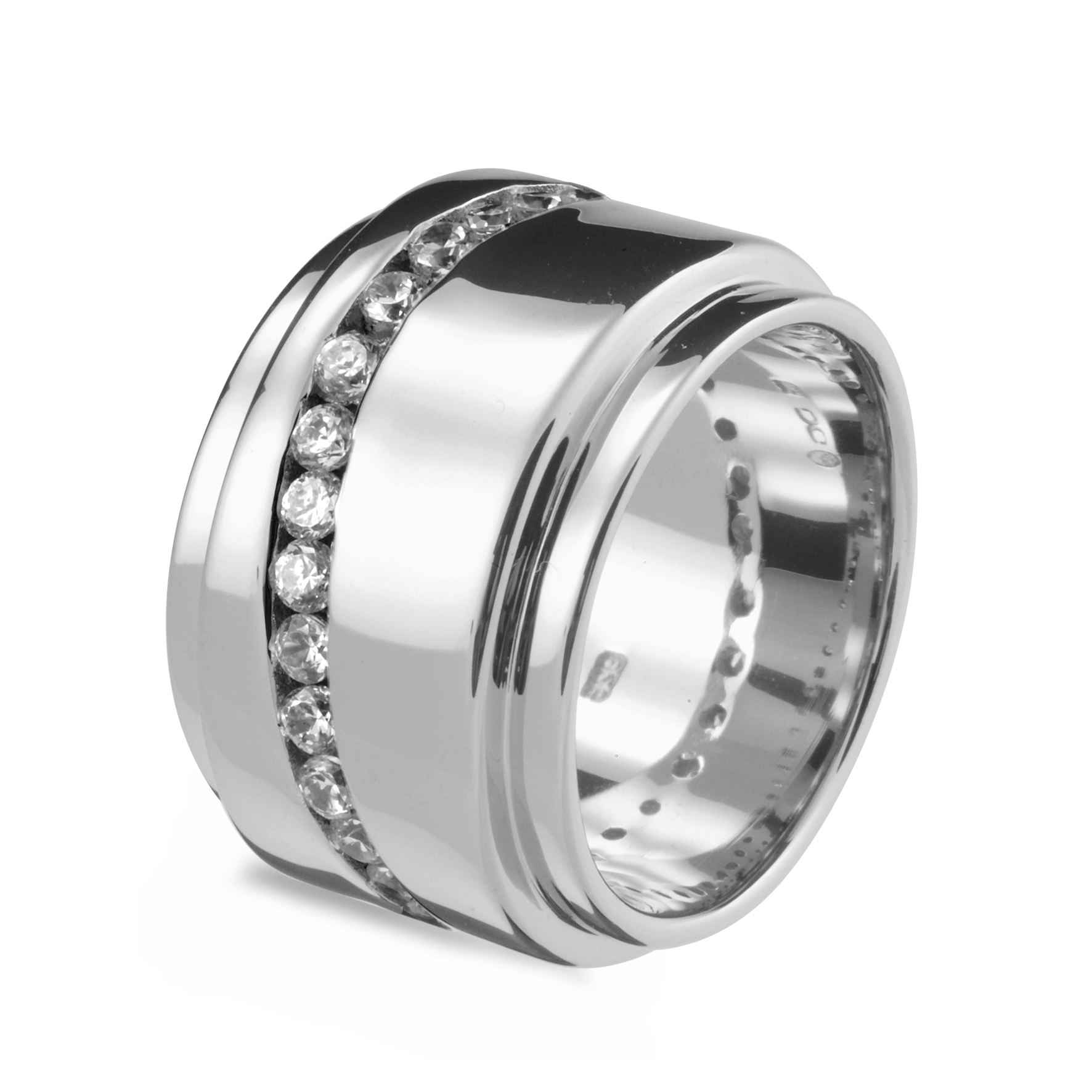 Bague en Argent 925 plaqué Rhodium assemblée d'oxyde de zirconium - Maison Di Giorgio