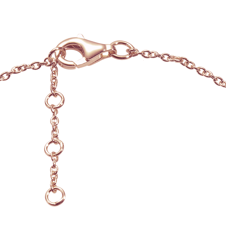 Collier en Argent 925 doré Or rose 18k assemblé de Calcédoine rose - Maison Di Giorgio