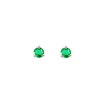 Boucles d'oreilles en Argent 925 plaqué Rhodium assemblées d'Émeraude - Maison Di Giorgio
