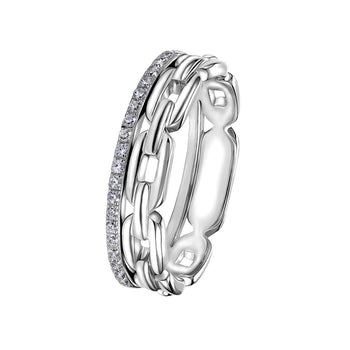 Bague en Argent 925 plaqué Rhodium assemblée d'oxyde de zirconium - Maison Di Giorgio