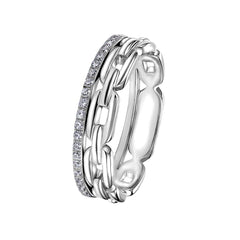 Bague en Argent 925 plaquée Rhodium assemblée d'oxyde de zirconium