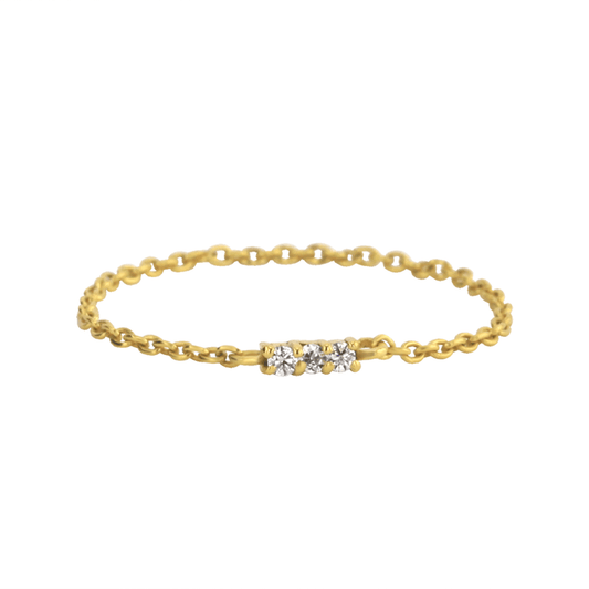 Bague - Argent 925 doré Or jaune 18k, Diamant HSI - Maison Di Giorgio