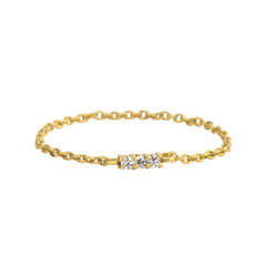 Bague - Argent 925 doré Or jaune 18k, Diamant HSI - Maison Di Giorgio