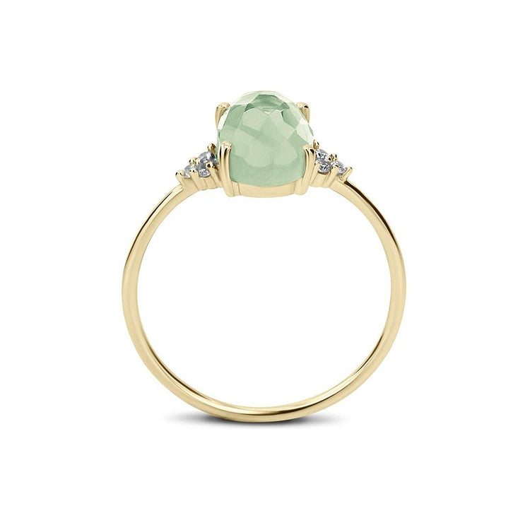 Bague en Argent 925 doré Or jaune 18k assemblée d'Améthyste verte - Maison Di Giorgio