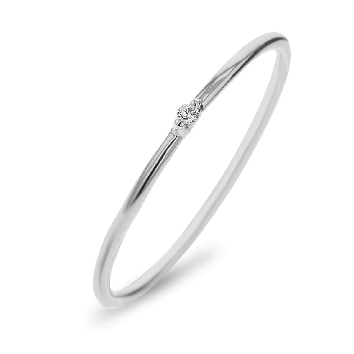 Bague en Argent 925 plaquée Rhodium assemblée de Diamant GH-I