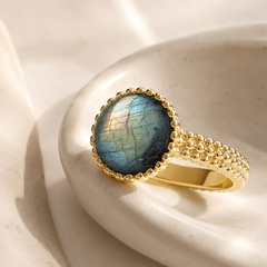 Bague - Argent 925 doré Or jaune 18k, Labradorite - Maison Di Giorgio