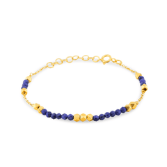 Bracelet doré Or jaune 18k assemblé de Lapis - lazuli - Maison Di Giorgio