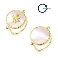 Bague dorée Or jaune 18, Nacre - Maison Di Giorgio