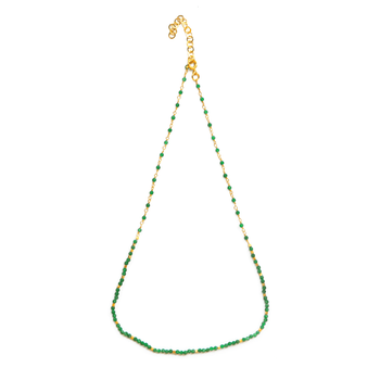 Collier doré Or jaune 18k assemblé d'émeraude - Maison Di Giorgio