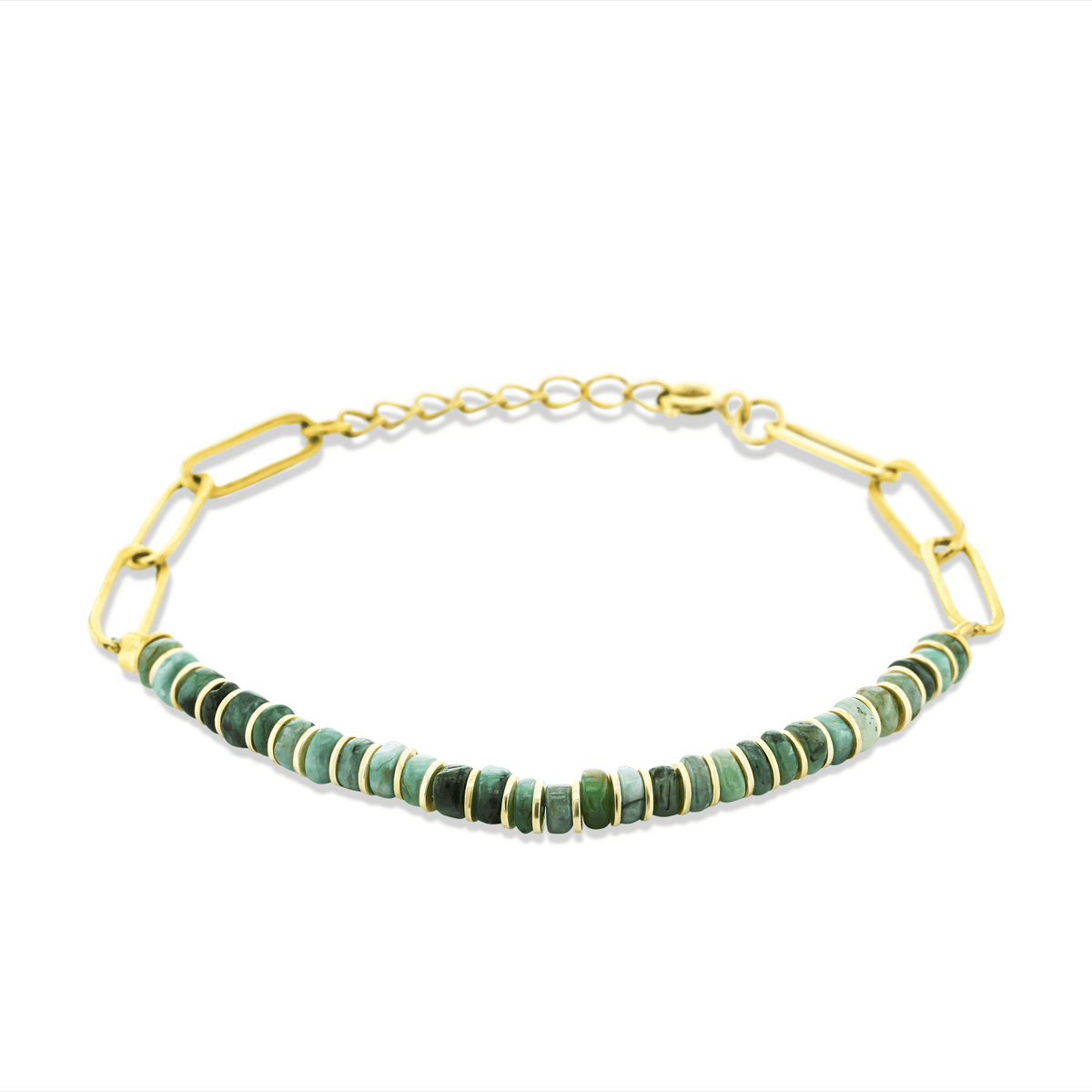 Bracelet doré Or jaune 18k, Émeraude - Maison Di Giorgio