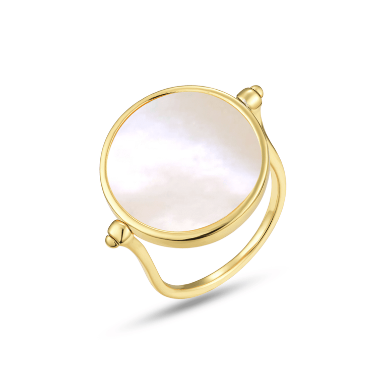 Bague dorée Or jaune 18, Nacre - Maison Di Giorgio