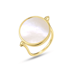Bague dorée Or jaune 18, Nacre - Maison Di Giorgio
