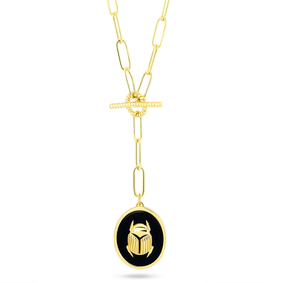 Collier doré Or jaune 18k, Onyx noir - Maison Di Giorgio